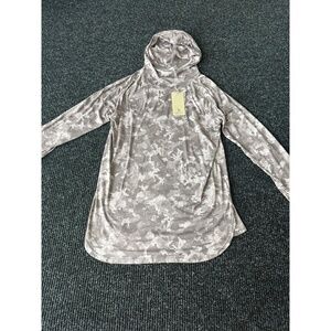 NWT b New York Camo Print Hooded Tunic Top M Long Sleeve Lightweight